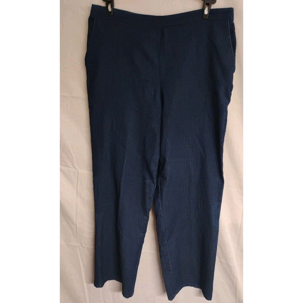 Womens Alfred Dunner Size 14 Jeans Pull On Denim Dark Wash